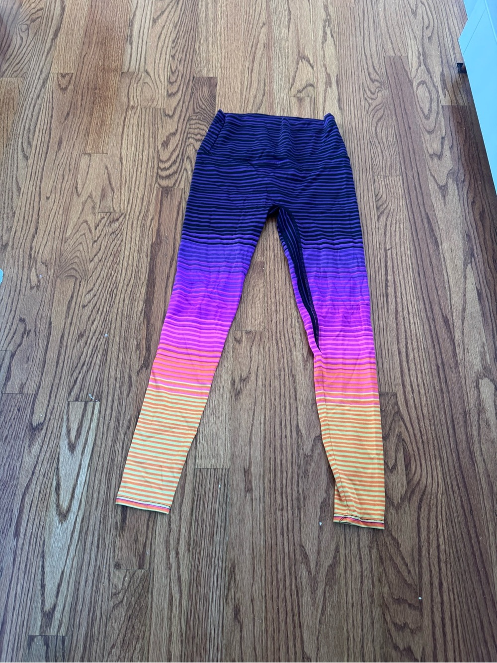 K-DEER Ombré Striped Leggings in Purple, Pink and Orange